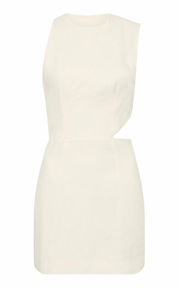 St. Agni - Cutout Linen Mini Dress - White Cover