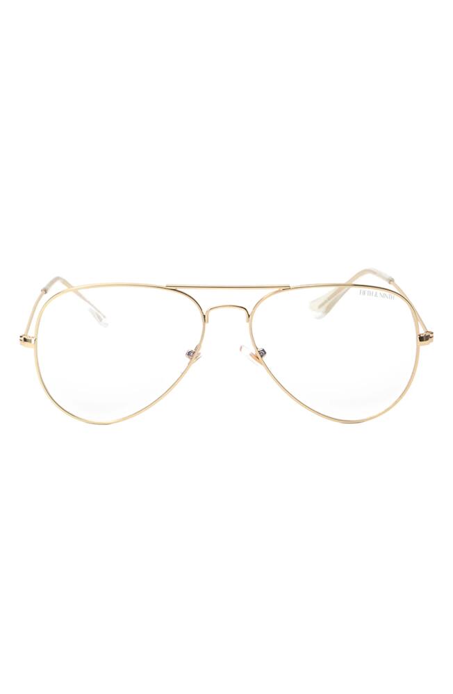 Fifth & Ninth Charlie 53mm Aviator Blue Light Blocking Glasses in Gold Cover