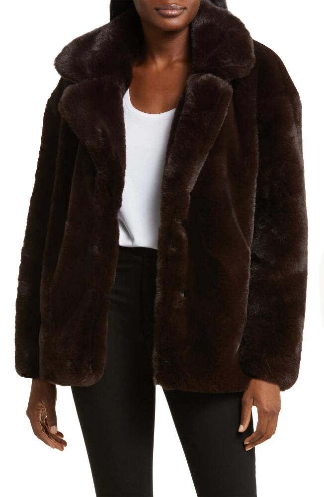 BLANKNYC Faux Fur Coat in Americano Cover