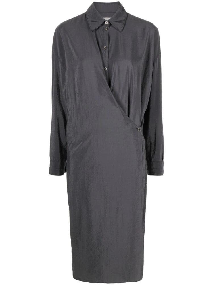 LEMAIRE silk-blend midi dress - Grey Cover