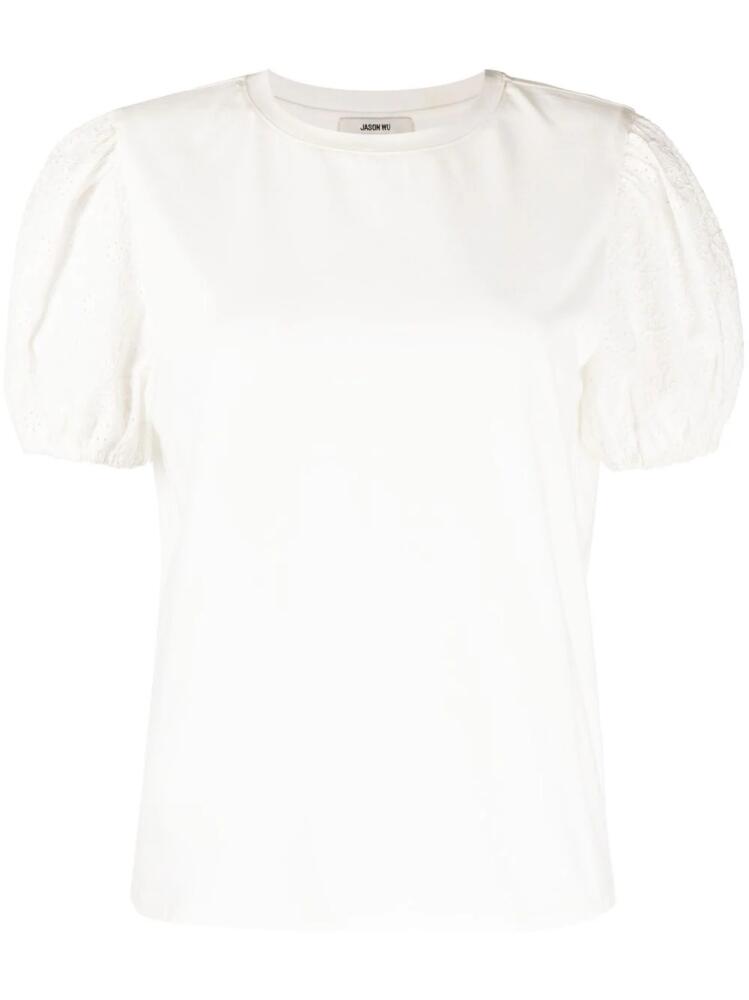 Jason Wu lace puffy-sleeved T-shirt - White Cover