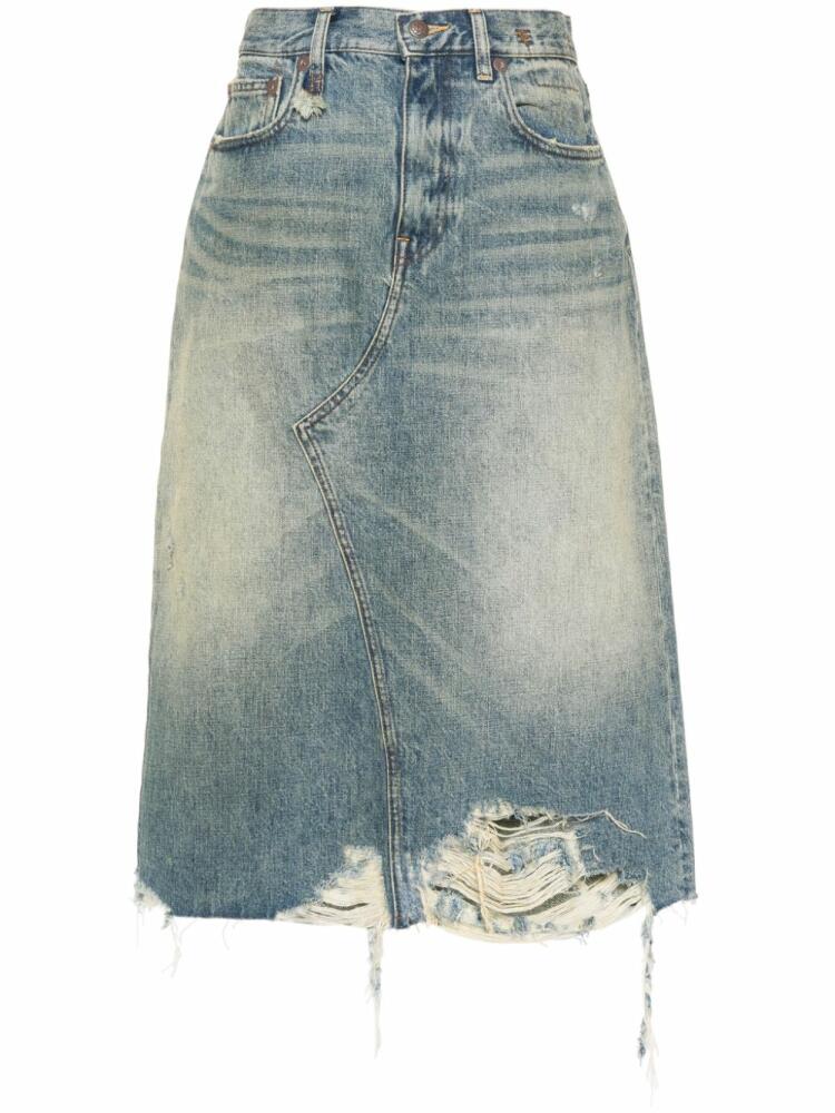 R13 ripped denim skirt - Blue Cover