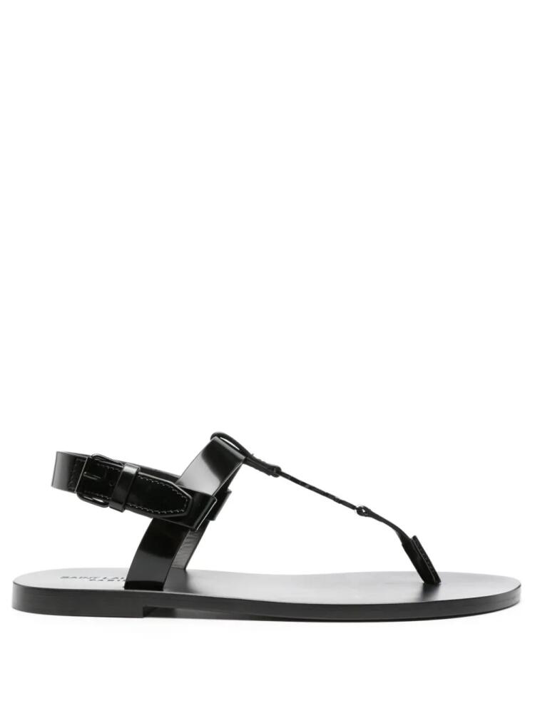 Saint Laurent Cassandre leather sandals - Black Cover