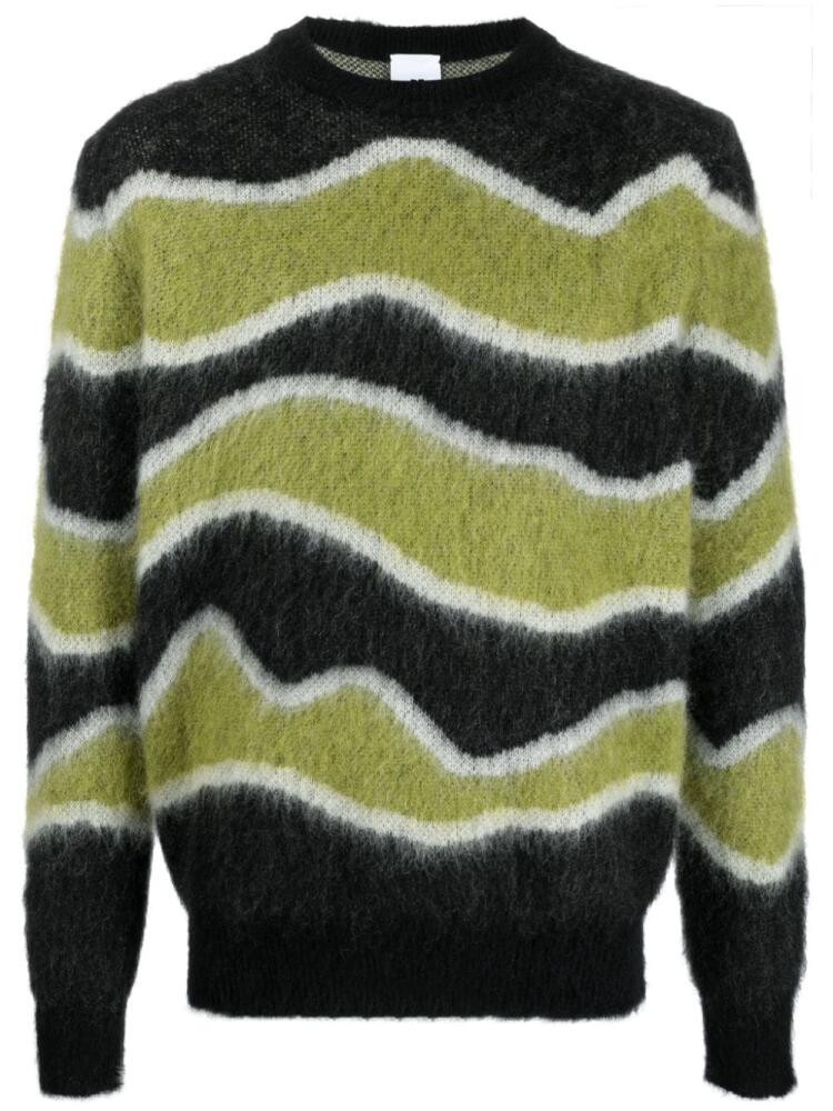 PT Torino patterned intarsia-knit brushed jumper - Green Cover