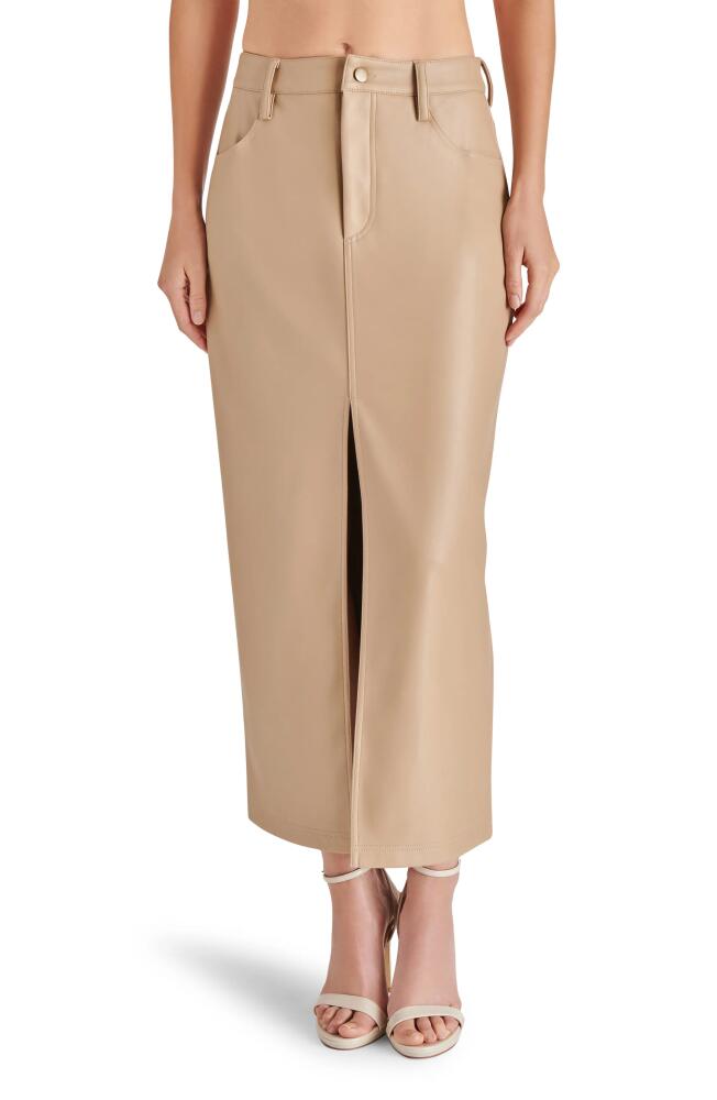 Steve Madden Avani Faux Leather Midi Skirt in Camel Cover