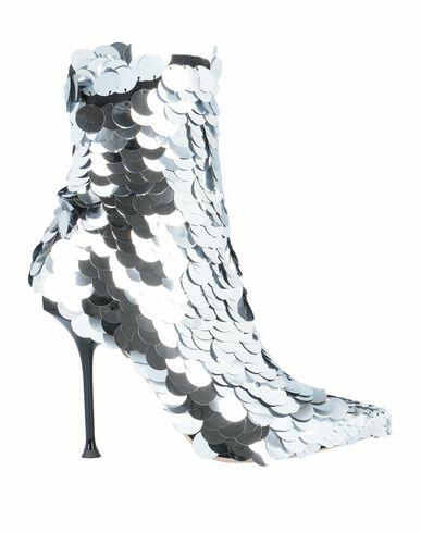 Sergio Rossi Woman Ankle boots Silver Textile fibers Cover