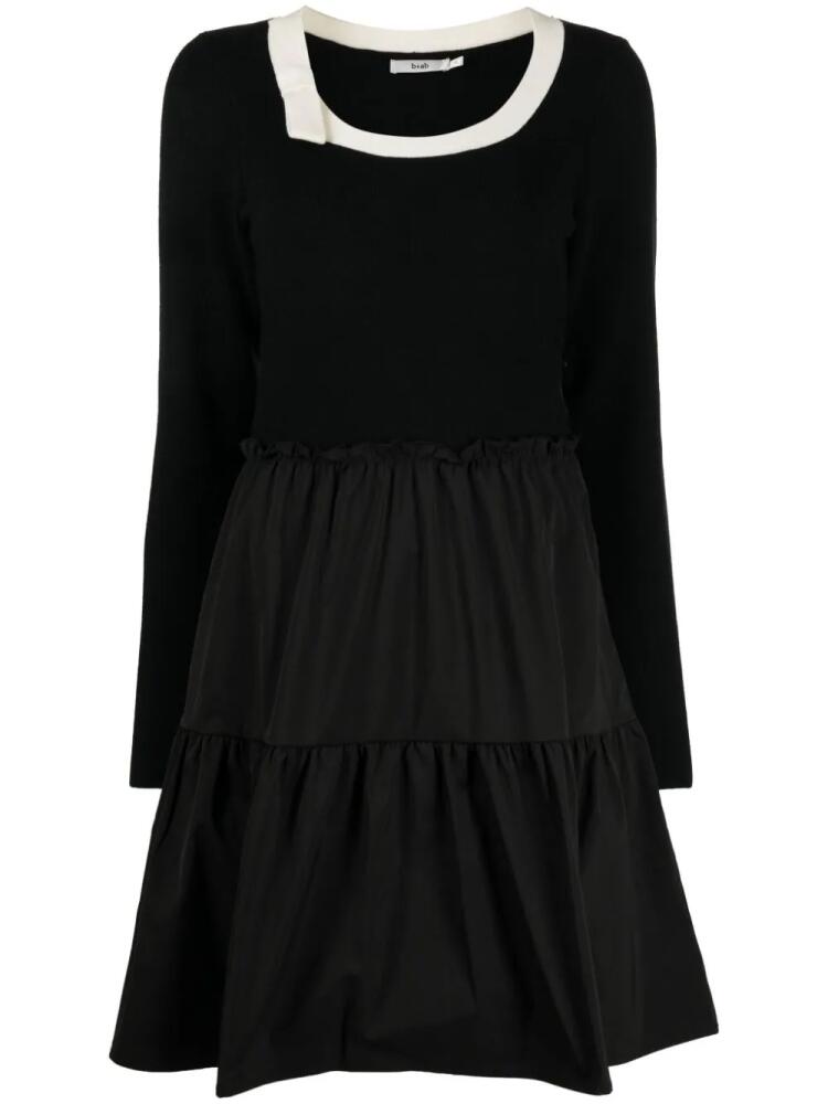 b+ab bow-detail tiered minidress - Black Cover