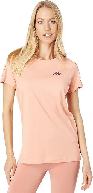 Kappa 222 Banda Ikalamavony (Pink Coral/Beige Light/Green Light) Women's T Shirt Cover