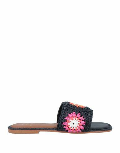 De Siena Woman Sandals Black Natural raffia Cover