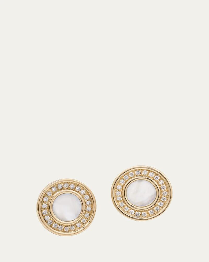 L. Klein Toscano 18K Yellow Gold Earrings with Mother-of-Pearl and Diamonds Cover