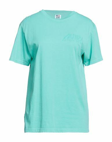 Autry Woman T-shirt Turquoise Cotton Cover