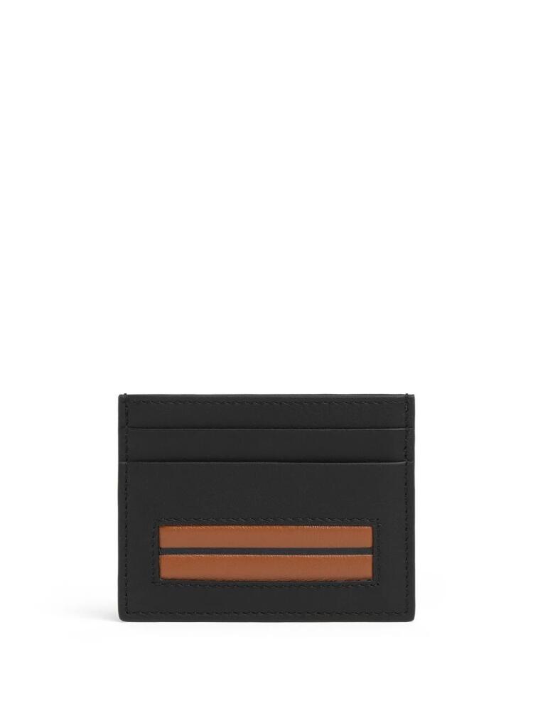 Zegna stripe-detail leather cardholder - Black Cover