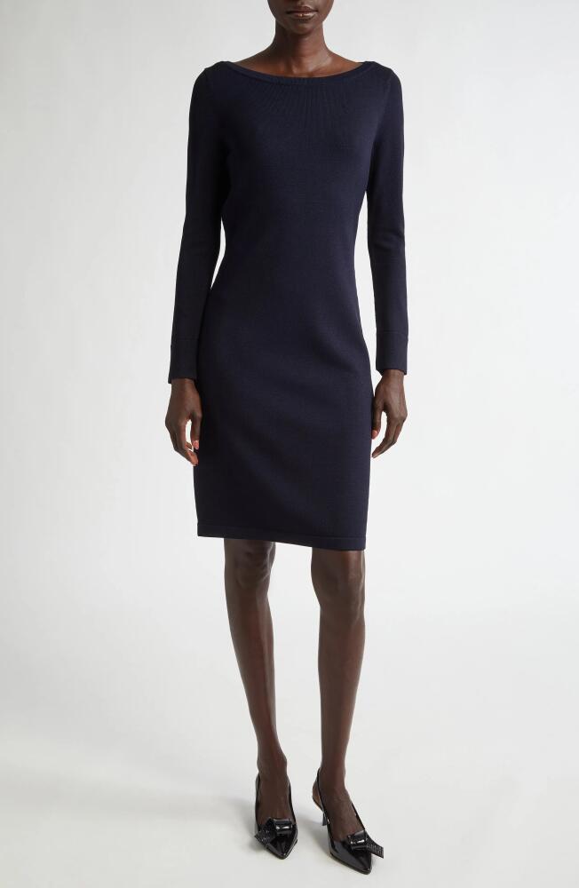 St. John Collection Santiago Knit Long Sleeve Sweater Dress in Midnight Cover