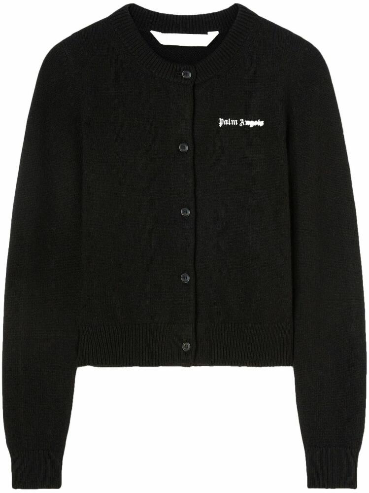 Palm Angels logo-print button-up cardigan - Black Cover