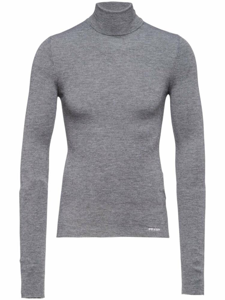 Prada logo-print cashmere jumper - Grey Cover