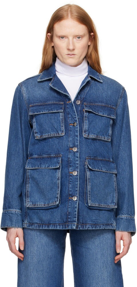 ANINE BING Blue Alden Denim Jacket Cover