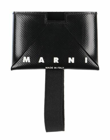 Marni Woman Document holder Black Polyester, Rubber Cover