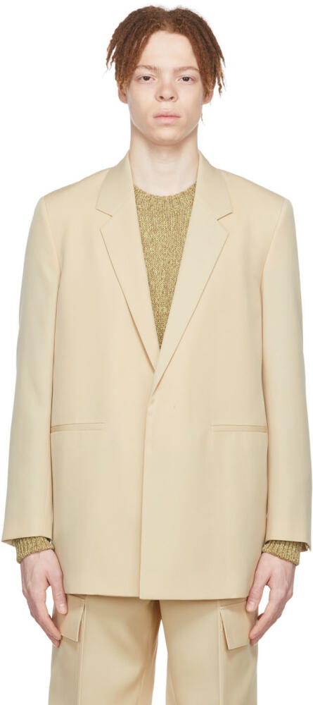 Jil Sander SSENSE Exclusive Beige Wool Blazer Cover