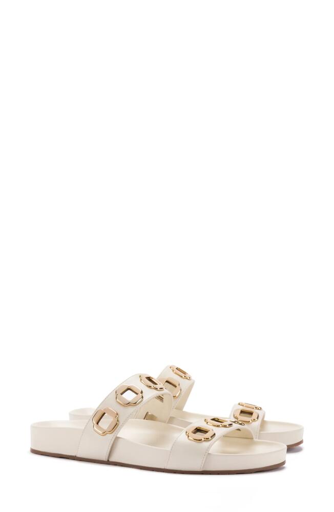 Larroudé Milan Slide Sandal in Natural Cover