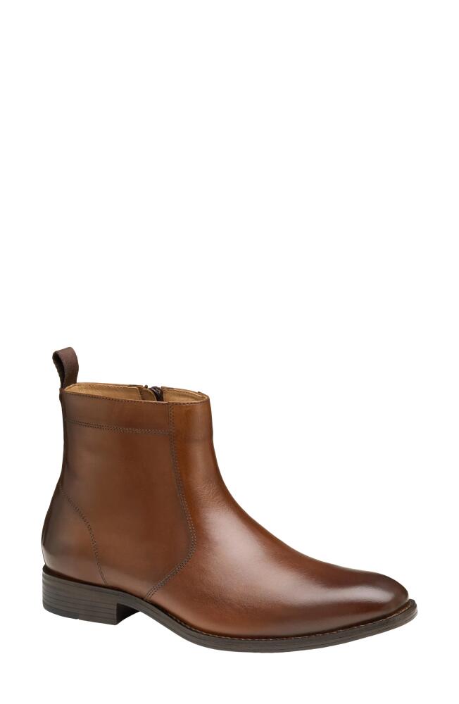 Johnston & Murphy Lewis Side Zip Boot in Tan Full Grain Cover