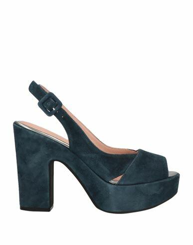 Pollini Woman Sandals Midnight blue Soft Leather Cover