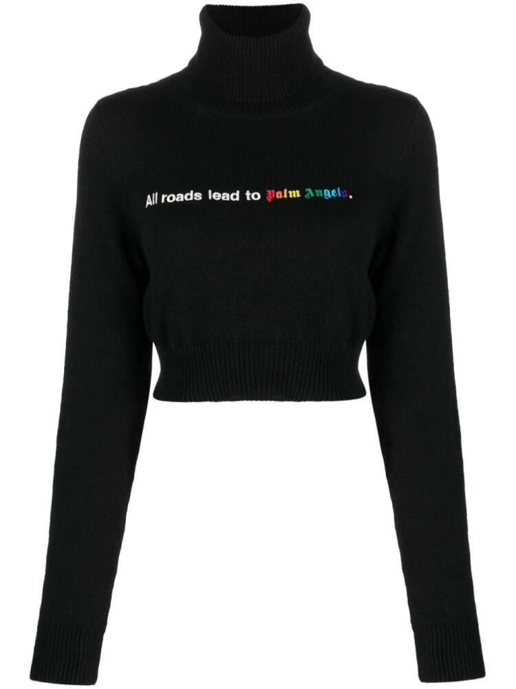 Palm Angels All Roads cropped jumper - Black Cover