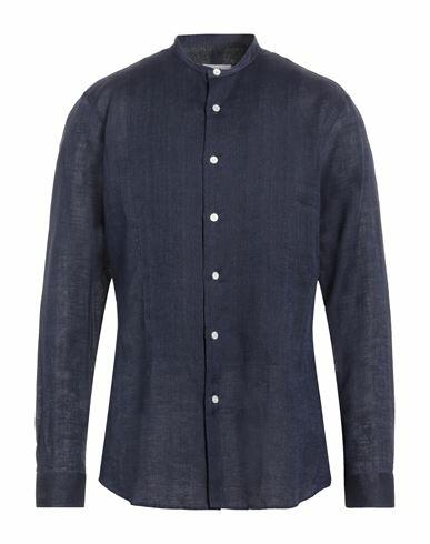 Dunhill Man Shirt Midnight blue Linen Cover