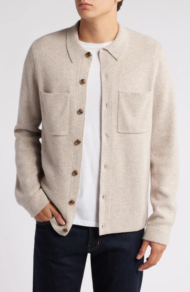 Nordstrom Cashmere Button-Up Sweater in Brown Bitter Heather Cover