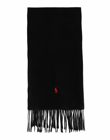 Polo Ralph Lauren Man Scarf Black Recycled wool, Wool Cover