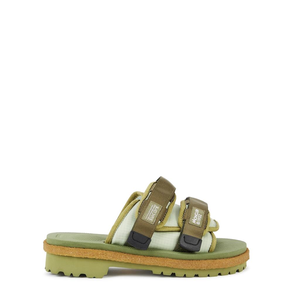 Moncler 2 Moncler 1952 X Suicoke Moto Green Nylon Sandals, Sandals Cover