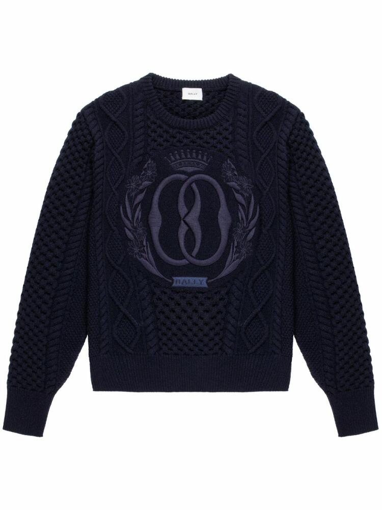 Bally logo-embroidered crew-neck jumper - Blue Cover