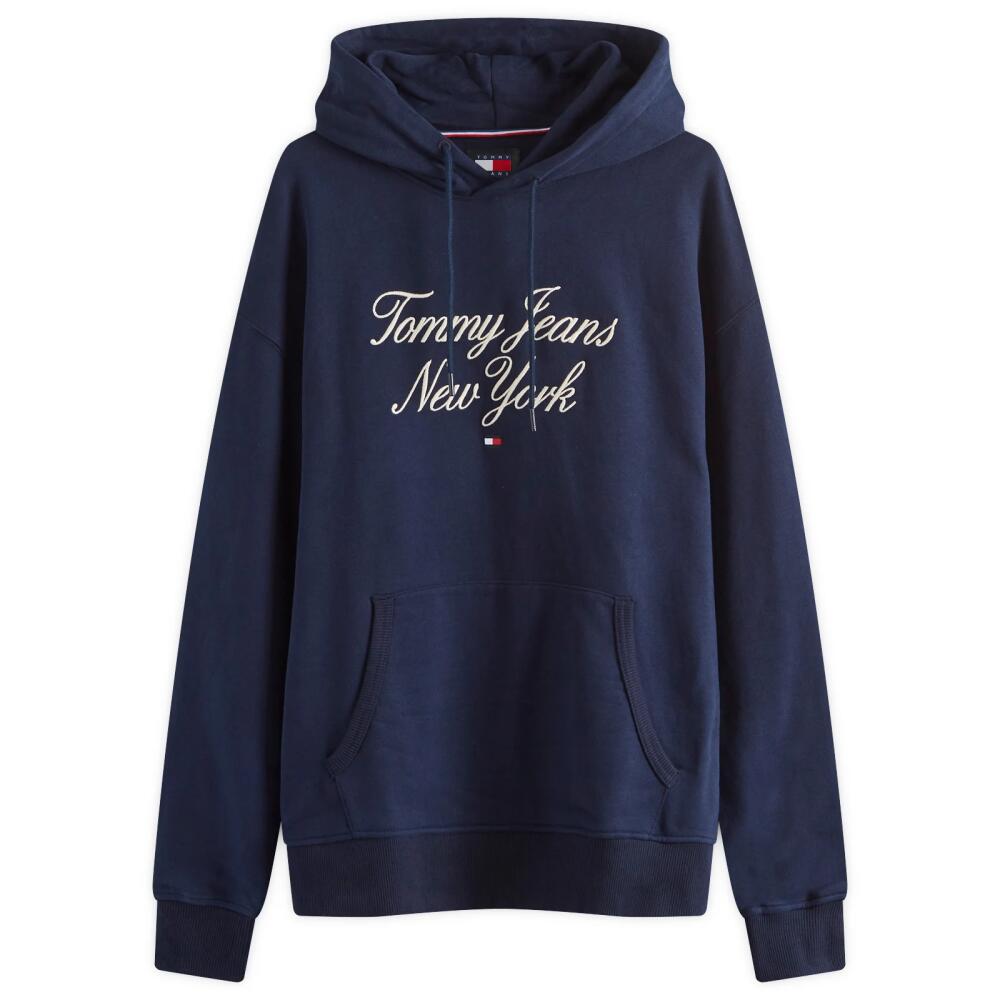 Tommy Jeans Men's Luxe Serif NY Hoodie in Dark Night Navy Cover