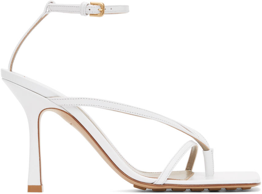 Bottega Veneta White Stretch Heeled Sandals Cover