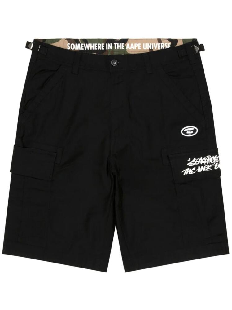 AAPE BY *A BATHING APE® logo-appliqué cargo shorts - Black Cover