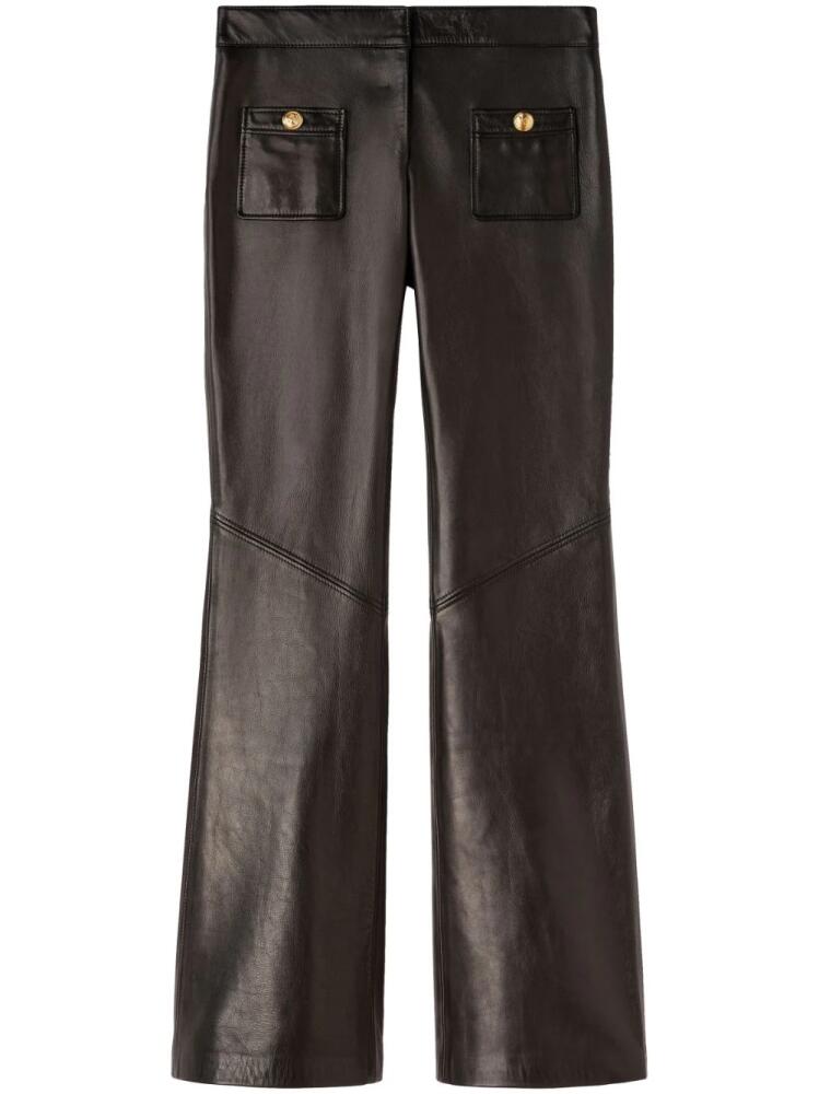 Palm Angels mid-rise leather flared trousers - Black Cover