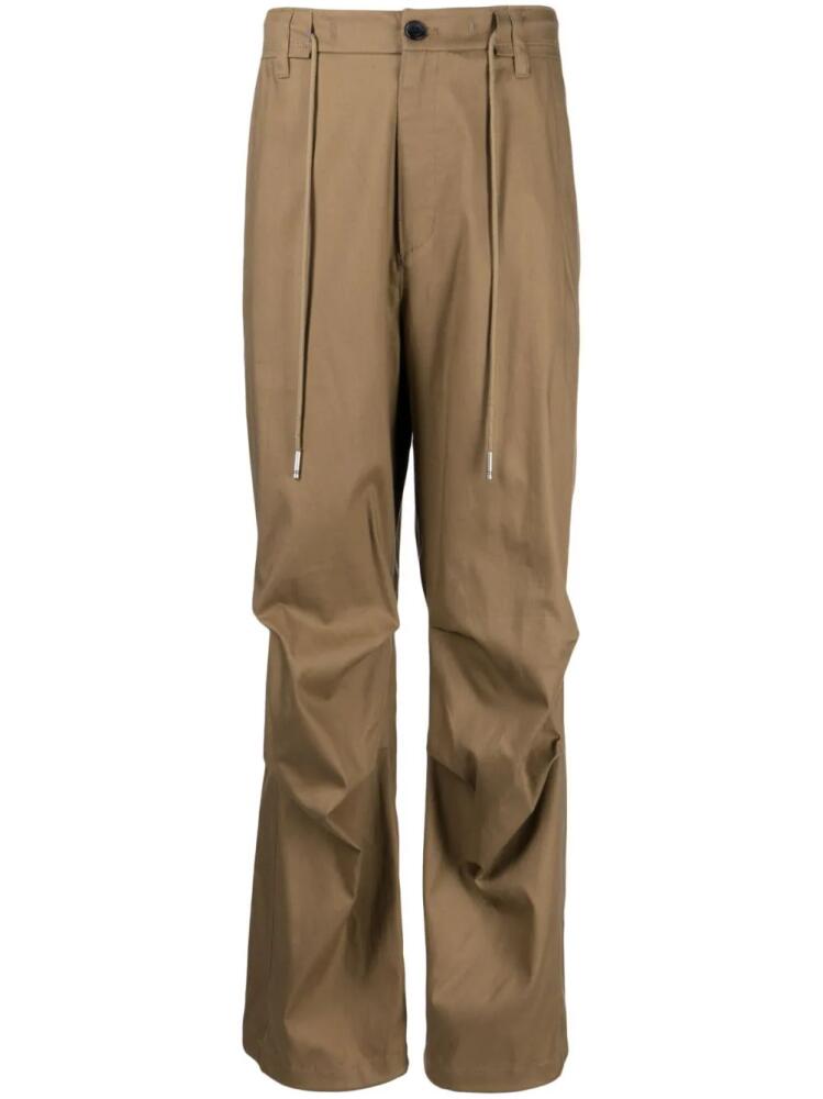 SONGZIO drawstring straight-leg trousers - Brown Cover