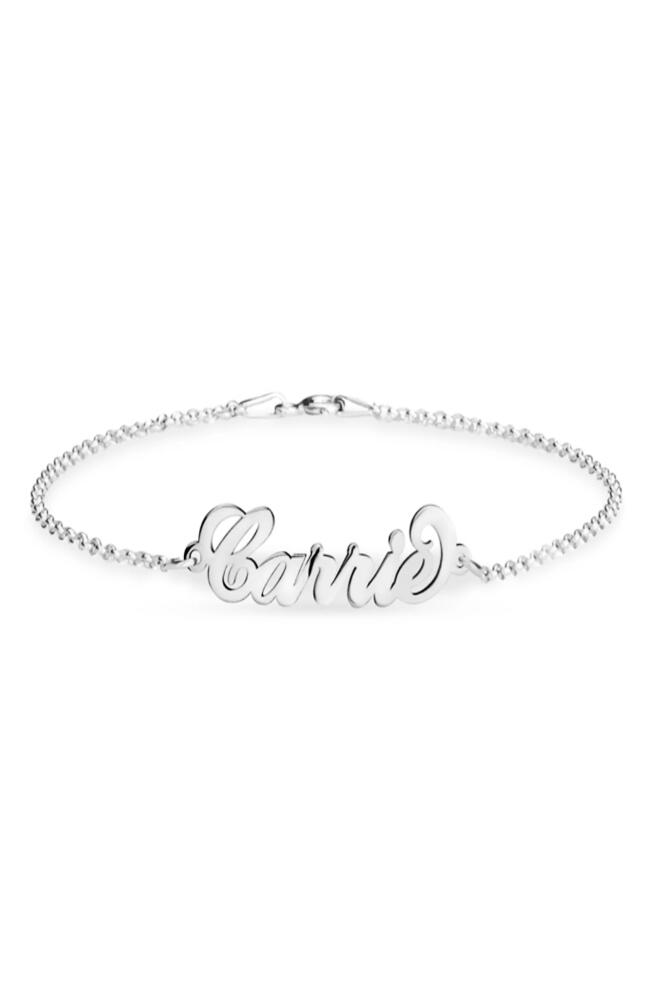 MELANIE MARIE Personalized Nameplate Bracelet in Sterling Silver Cover