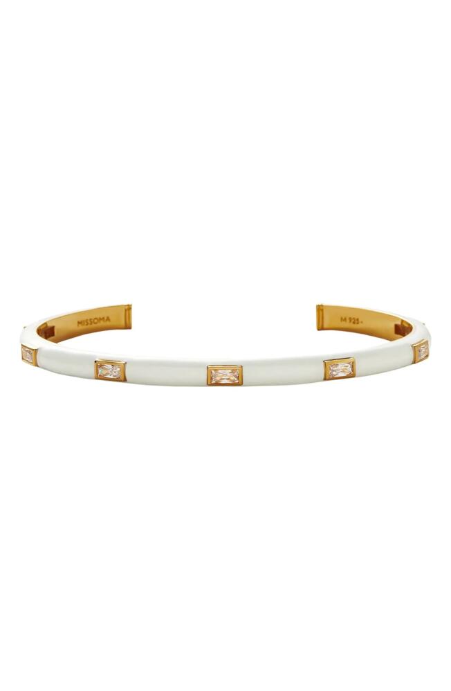 Missoma Cubic Zirconia Enamel Cuff Bracelet in Ivory/Gold Cover