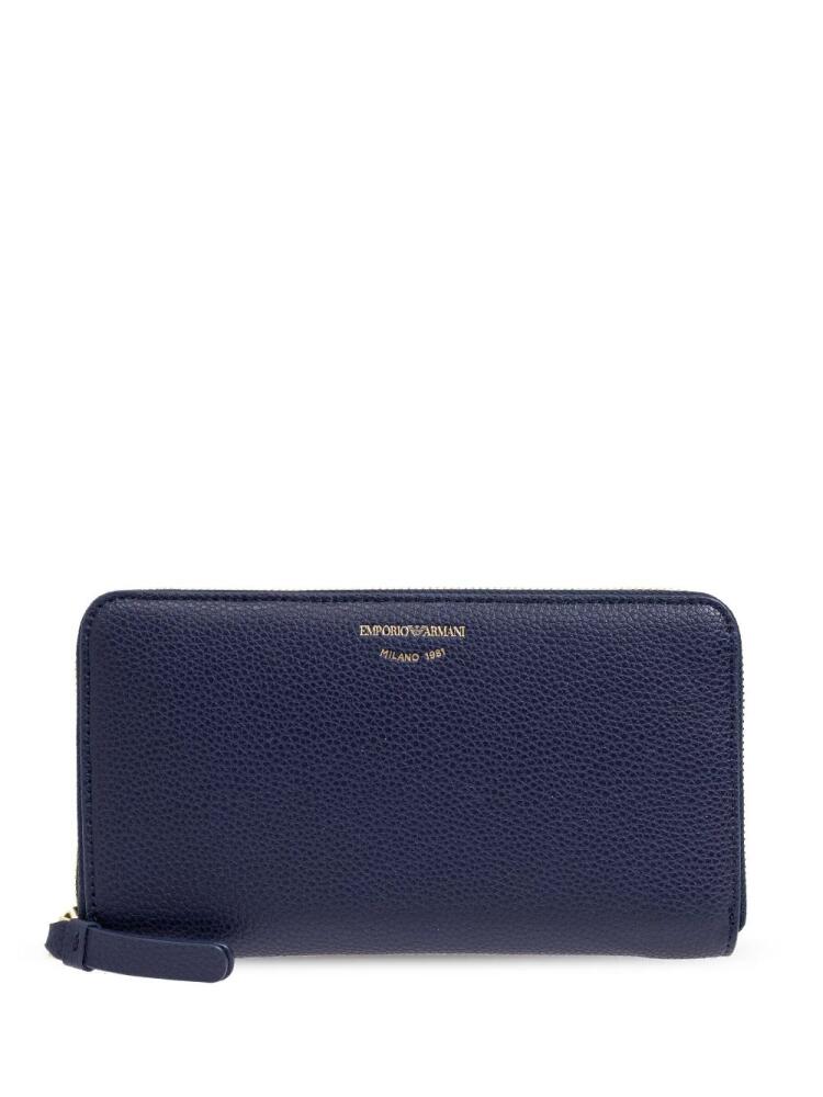 Emporio Armani embossed logo wallet - Blue Cover