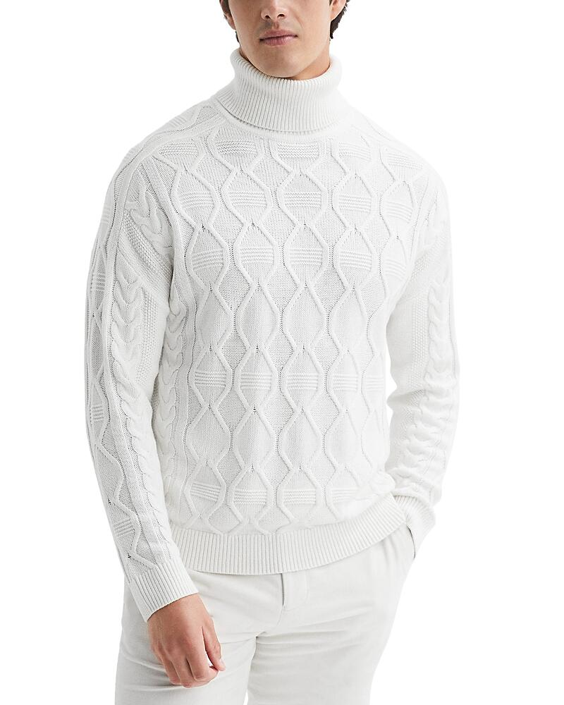 Reiss Alston Cable Knit Regular Fit Turtleneck Sweater Cover