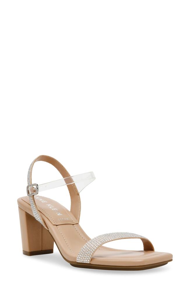 Anne Klein Jessika Sandal in Clear Crystal/Beige Cover