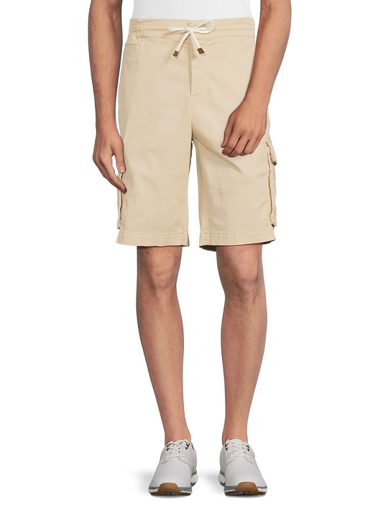 Brunello Cucinelli Men's Flat Front Cargo Shorts - Beige Cover