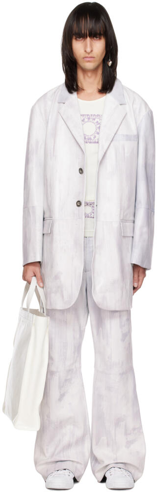 Acne Studios SSENSE Exclusive White Lambskin Blazer Cover