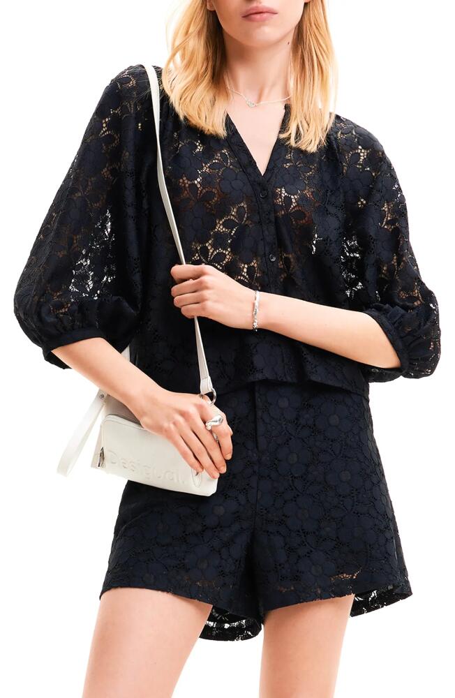 Desigual Floral Lace Blouse in Black Cover