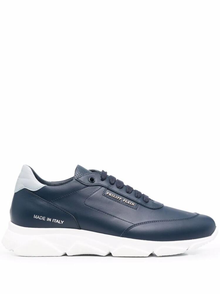 Philipp Plein leather low-top sneakers - Blue Cover