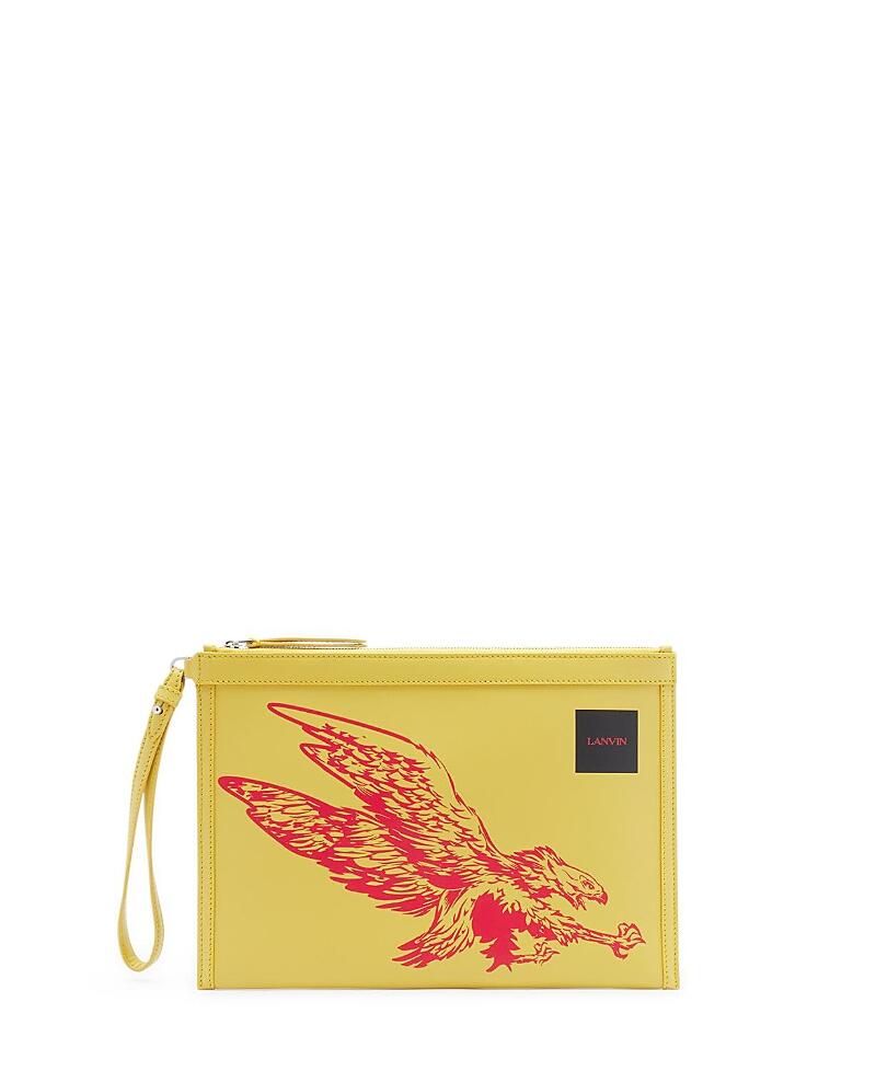 Lanvin X Future Leather Clutch With Eagle Print Cover