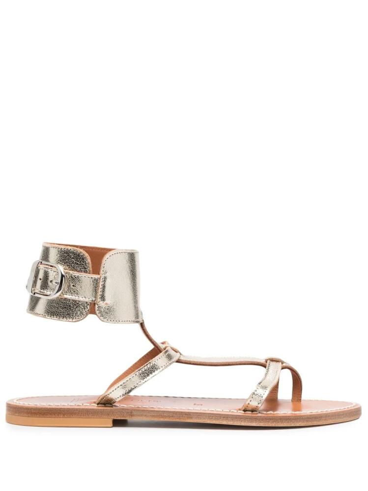 K. Jacques metallic finish ankle-fastening sandals - Gold Cover