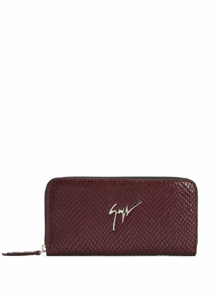 Giuseppe Zanotti Charlotte logo-plaque leather wallet - Purple Cover