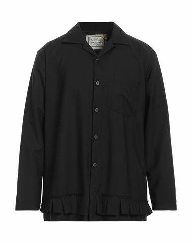 By Walid Man Shirt Black Wool Cover