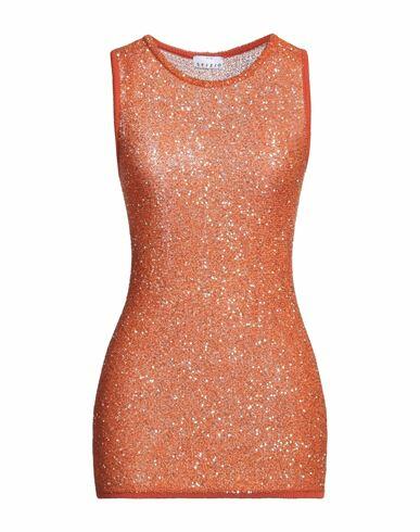 Sfizio Woman Top Orange Polyamide, Polyester Cover